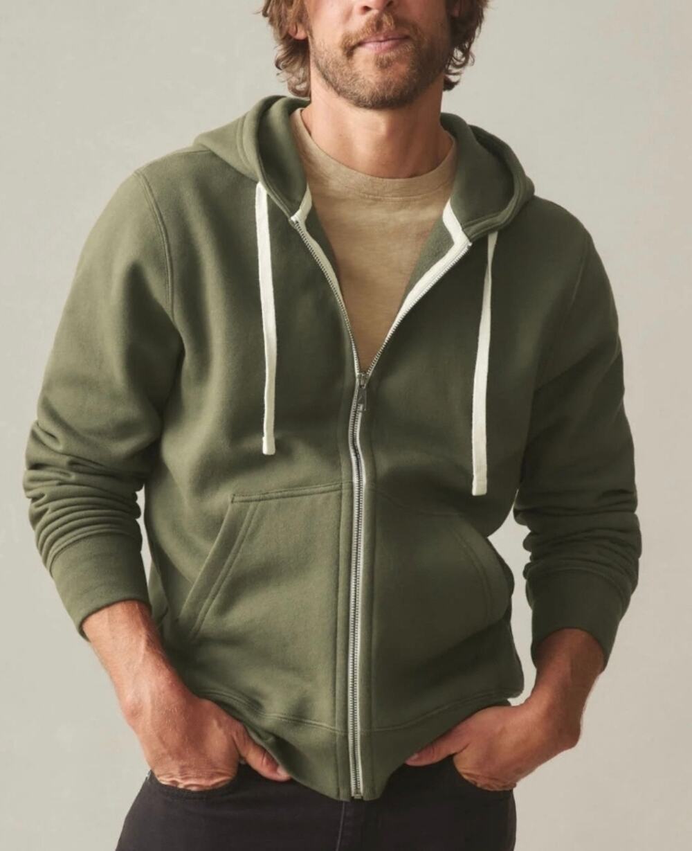 American Giant Men's Midweight Full Zip Sweatshirt Loden Green Size XL NWOT